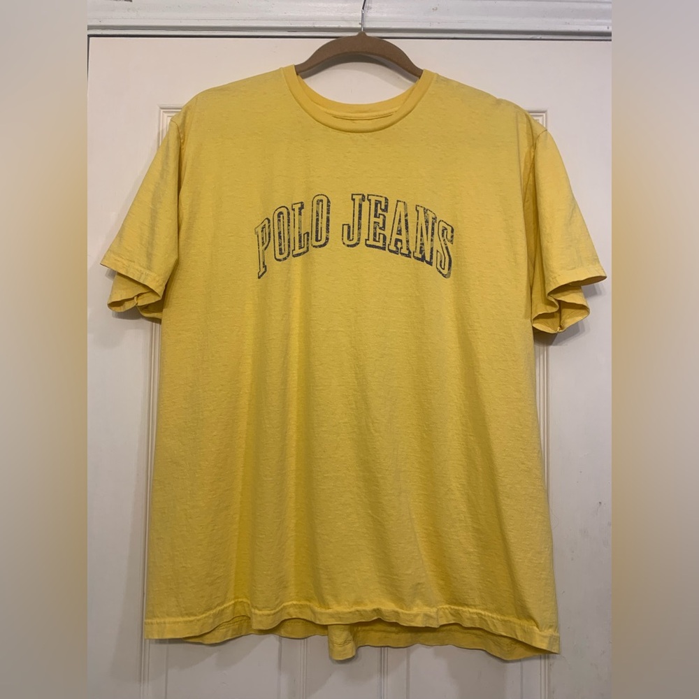 Vintage Ralph Lauren Polo Jean Yellow Short Sleeve  2x T-Shirt.           2964-W